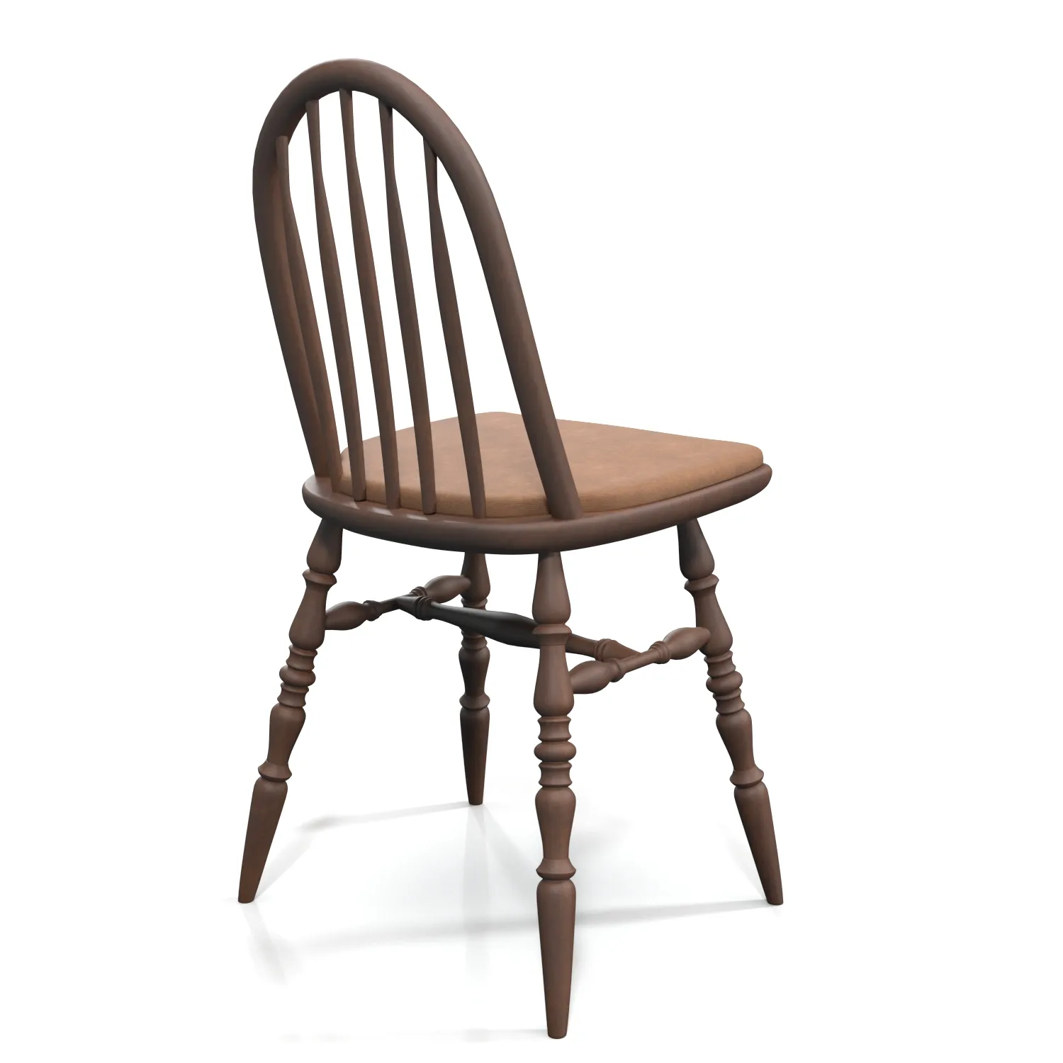 Oak Windsor Chair Solid Wood Dining Chair PBR 3D Model_06